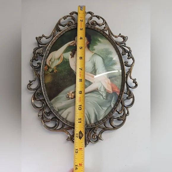 Large Bubble Glass Vintage Victorian Lady Wall Hanging Decor